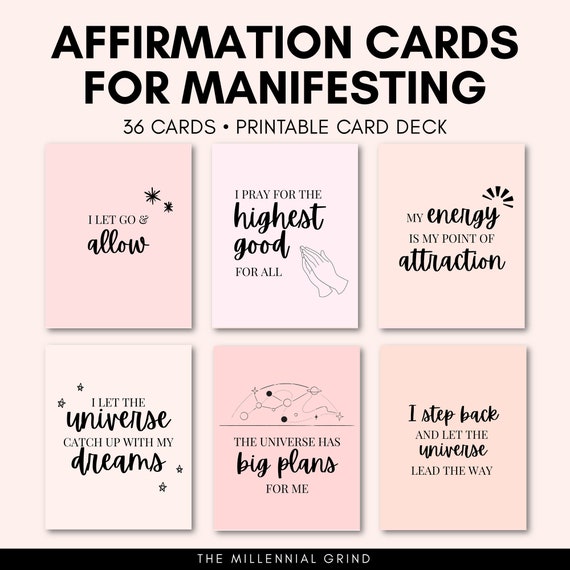 Affirmation Cards Printable Affirmation Cards Deck | Etsy