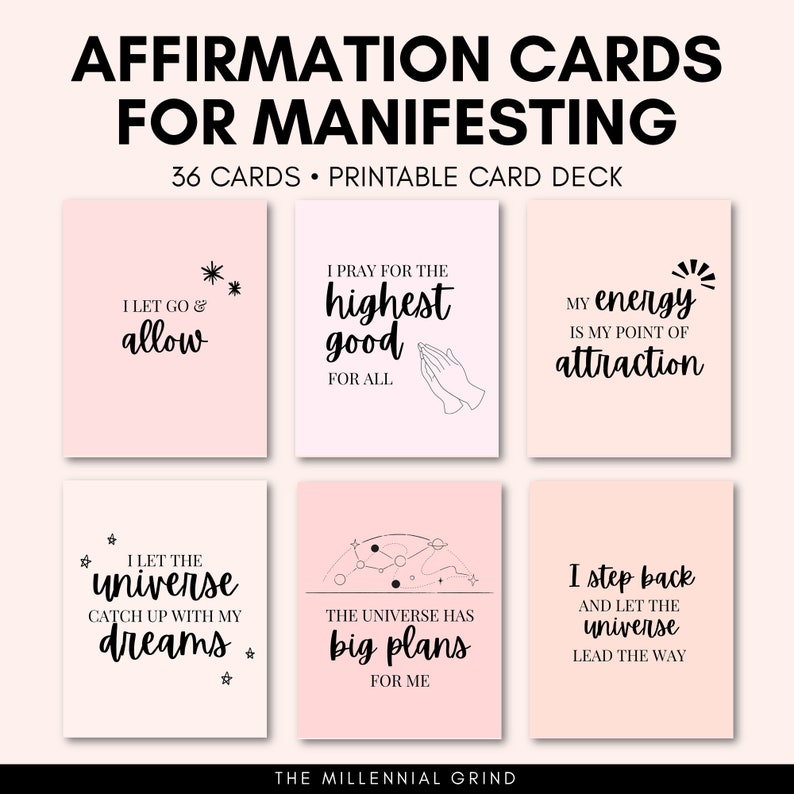 Affirmation Cards Printable Affirmation Cards Deck - Etsy