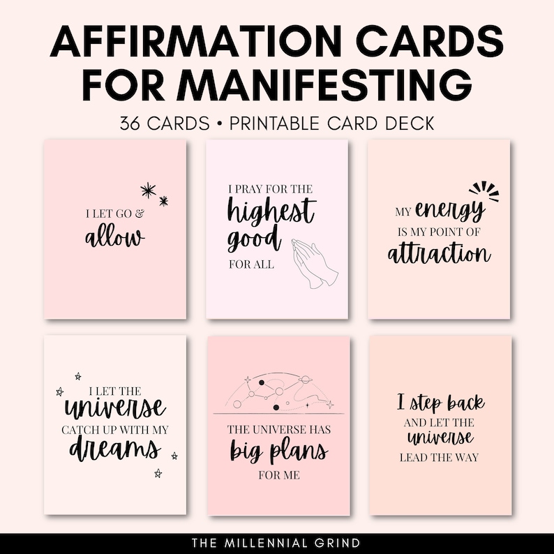 Affirmation Cards Printable Affirmation Cards Deck - Etsy