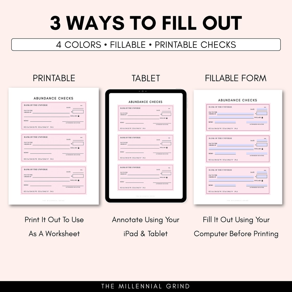 Printable Manifestation Checks | Manifestation Cheques | Abundance ...