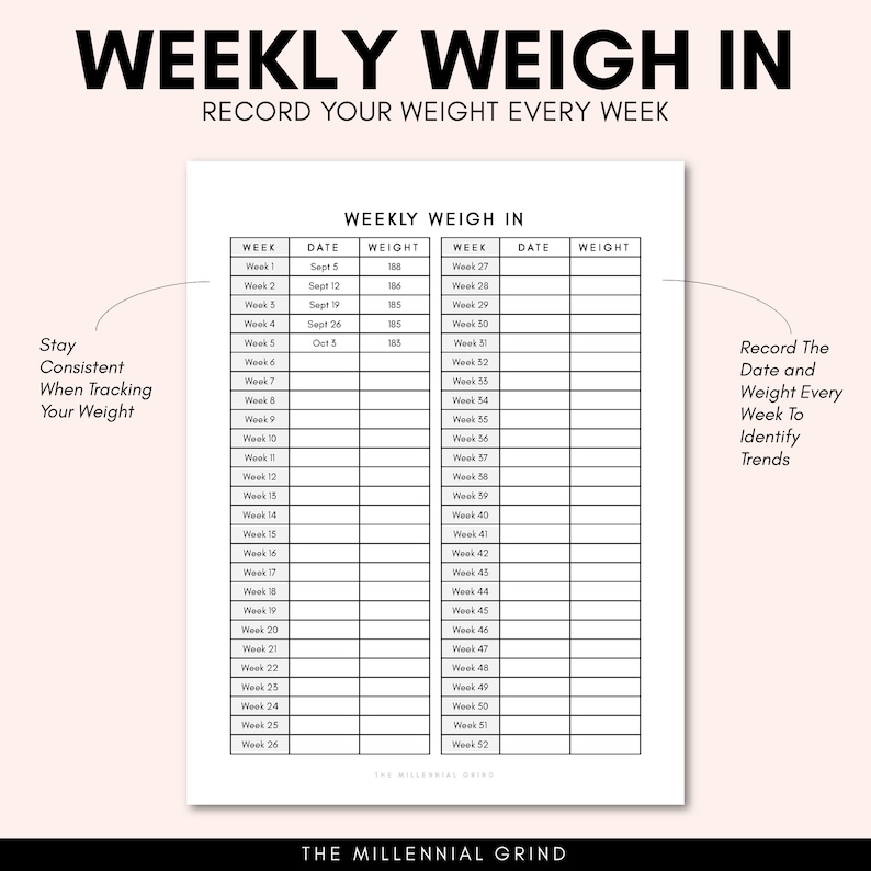 Weight Loss Tracker Printable Weight Tracker Weight Loss Tracker Template Weight Loss Tracker Sheet Fitness Tracker Editable PDF image 5