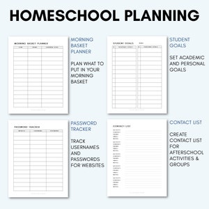 Homeschool Planner Homeschool Printables Editable PDF Homeschool Planner Printables Homeschool Template Secular Homeschool image 9