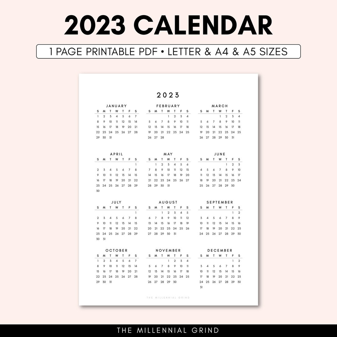 2023 Calendar Printable 2023 Calendar Template 2023 Etsy 2023-calendar-printable-2023-calendar-template-2023-etsy