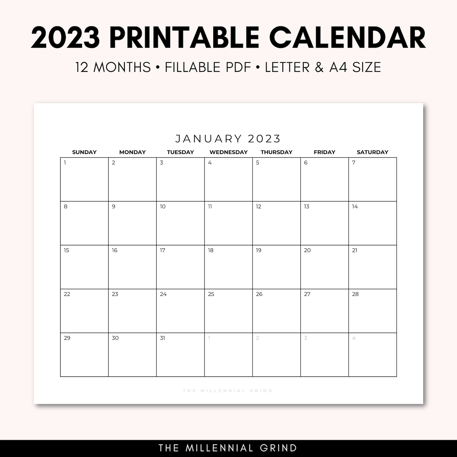2023 Calendar Printable 2023 Calendar Template 2023 - Etsy UK