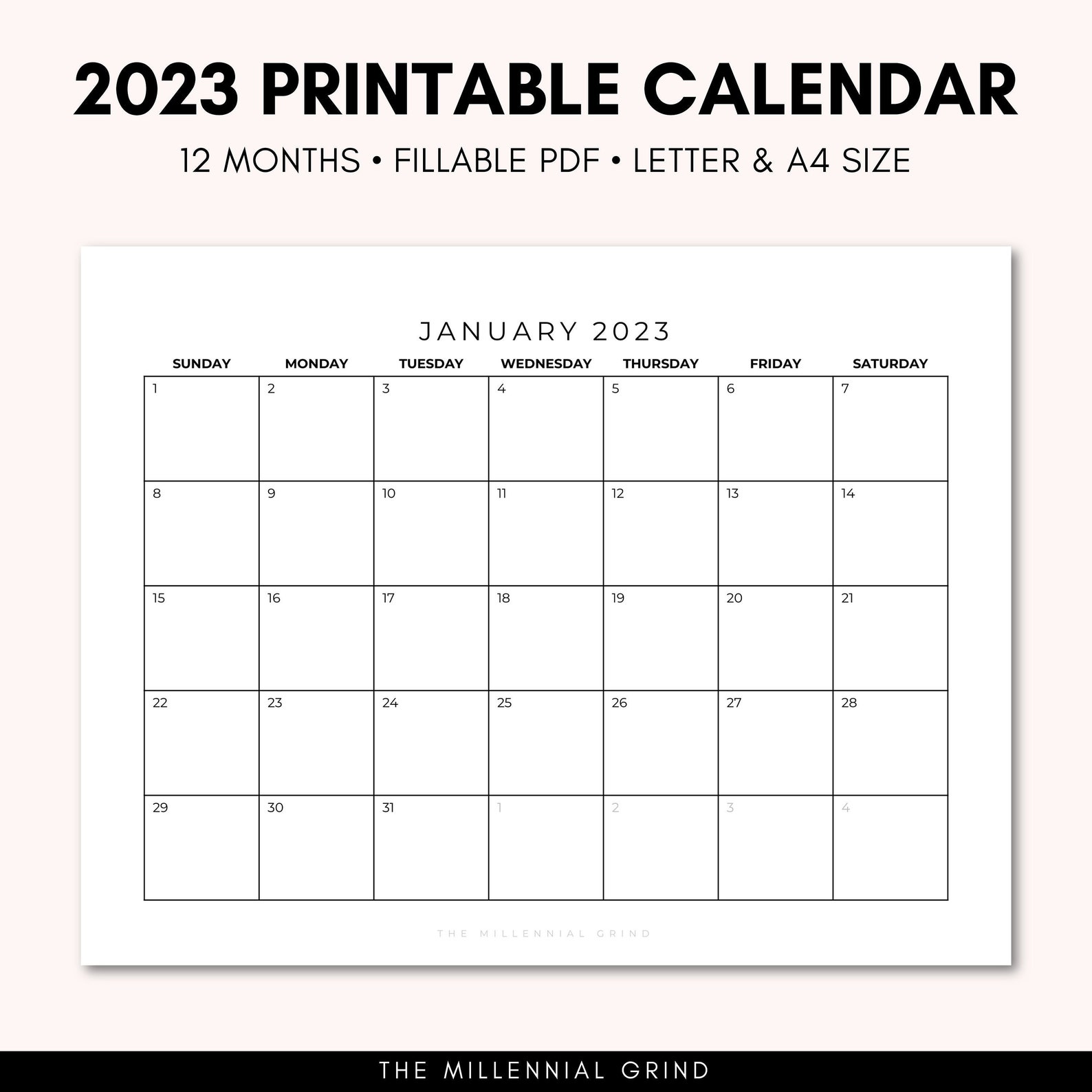 2023 Calendar Printable 2023 Calendar Template 2023 - Etsy UK