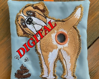 Diseño de bordado a máquina para dispensador de bolsas de excrementos de San Bernardo ITH (bastidor de 5 x 7 pulgadas) (diseño digital)