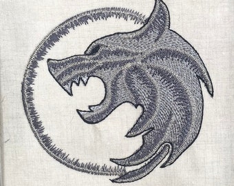 The Witcher&#39;s amulet machine embroidery design, White Wolf amulet embroidery, Geralt&#39;s amulet embroidery design. For the 4x4 hoop