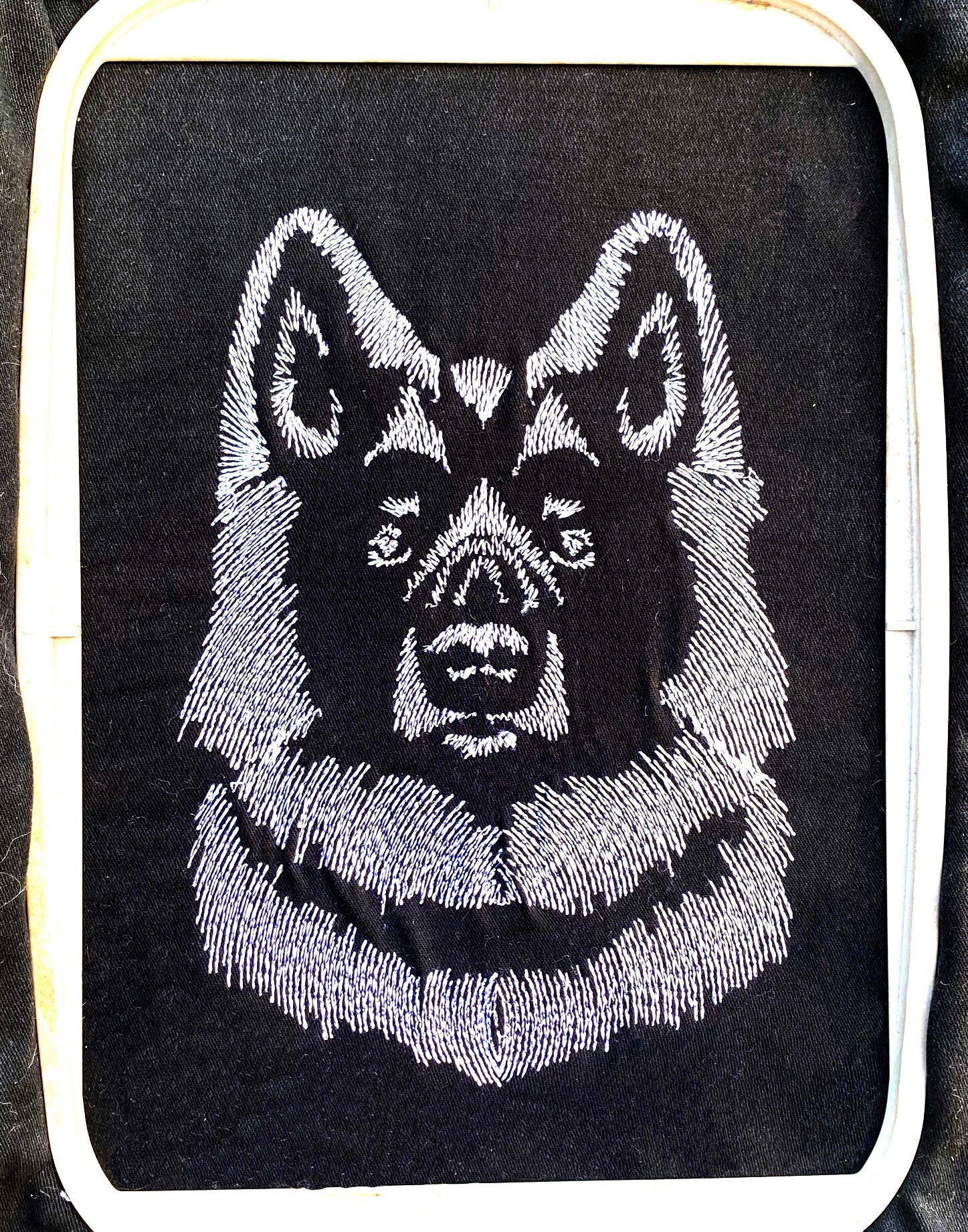 German Shepherd Face Embroidery