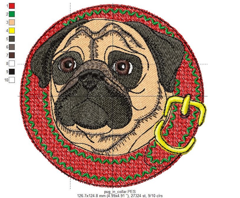 Pug embroidery design pug face pug machine embroidery  etsy Pug embroidery design pug face pug machine embroidery  etsy