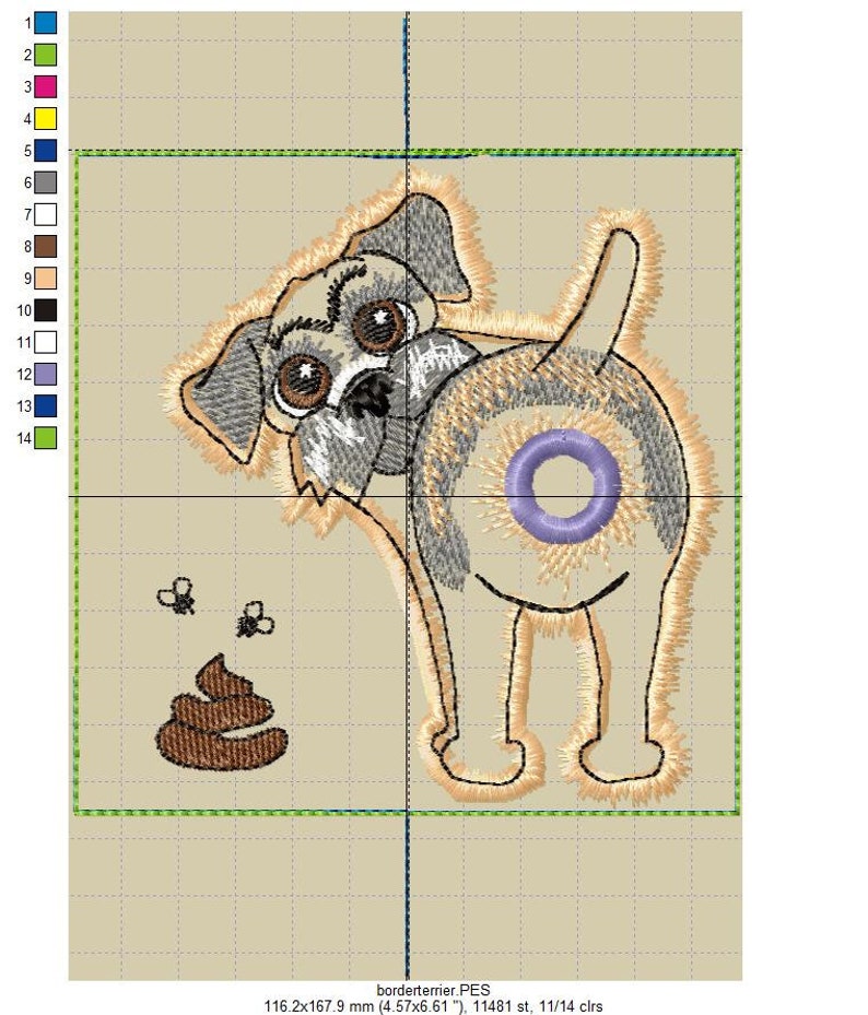 ITH Border Terrier Poop Bag Dispenser Machine Embroidery Etsy UK