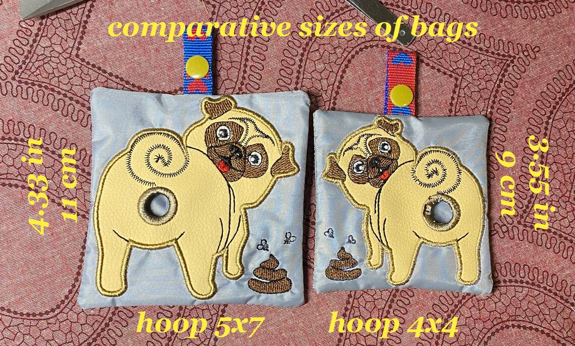 ITH Pug Poop Bag Dispenser Machine Embroidery Design. Poop Bag Etsy UK