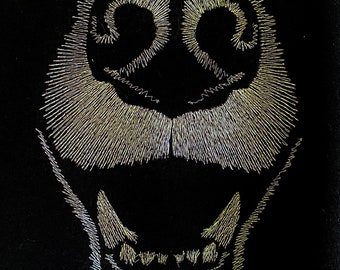 Hund Skizze Stickerei Design. Hund Gesicht Stickerei. Hund Nase und Zähne Maschine Stickerei Design. T-shirt Stickerei-Design. Reifen 5 x 7 und 4x4