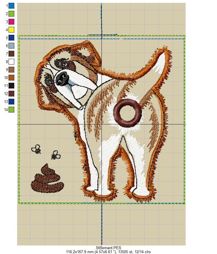 ITH Saint Bernard Dog Poop Bag Dispenser Machine Embroidery Etsy UK