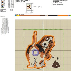 ITH Poop bag dispenser machine embroidery design. Dog poop bag holder. Set of 6 breeds. Hoop 5x7 image 3