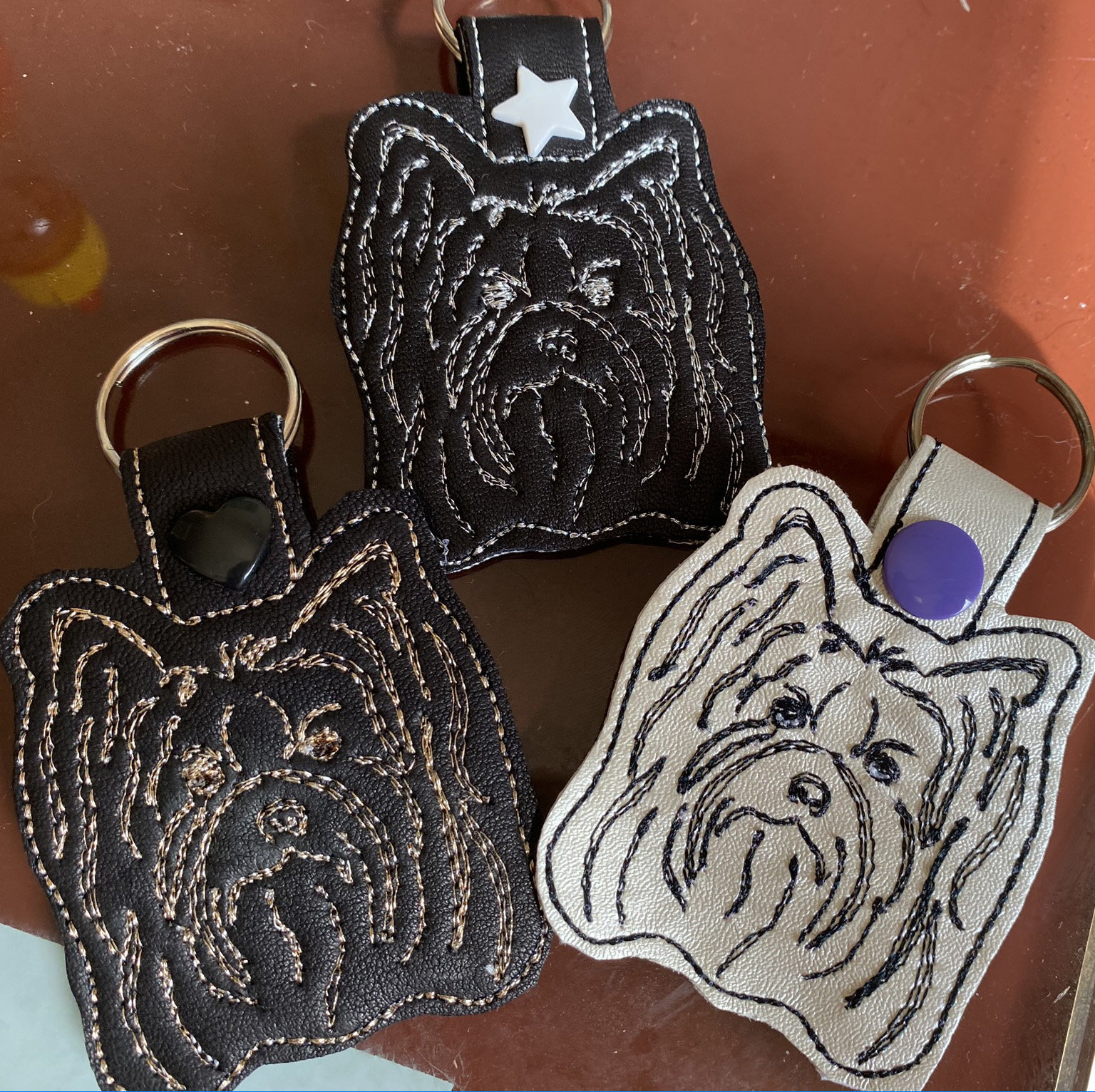 Yorkie Key ITH Yorkshire Terrier Yorkie Key Fob embroidery design file for use ...