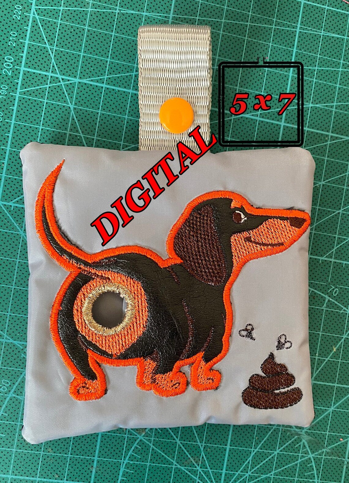 ITH Dachshund Poop Bag Dispenser Machine Embroidery Design. Etsy