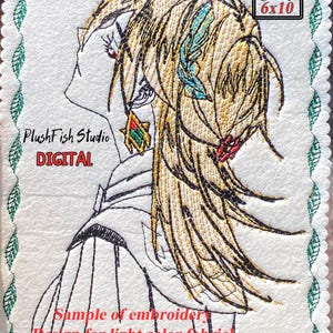 Kaveh Genshin Anime machine embroidery design. Kaveh sketch fanart embroidery design. Digital pattern. For the hoop 5x7 and 6x10