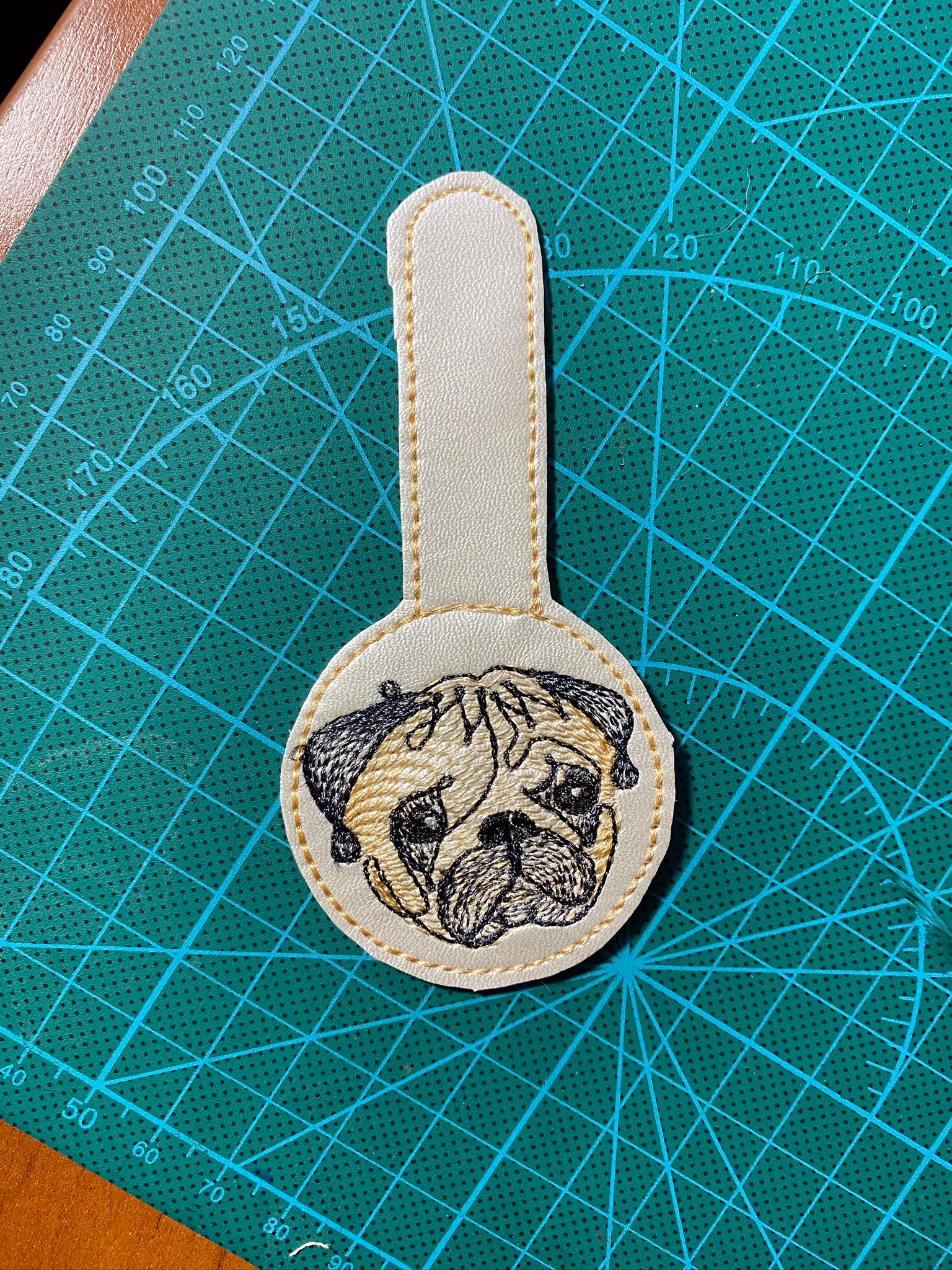Ith pug key fob machine embroidery design pug face  etsy