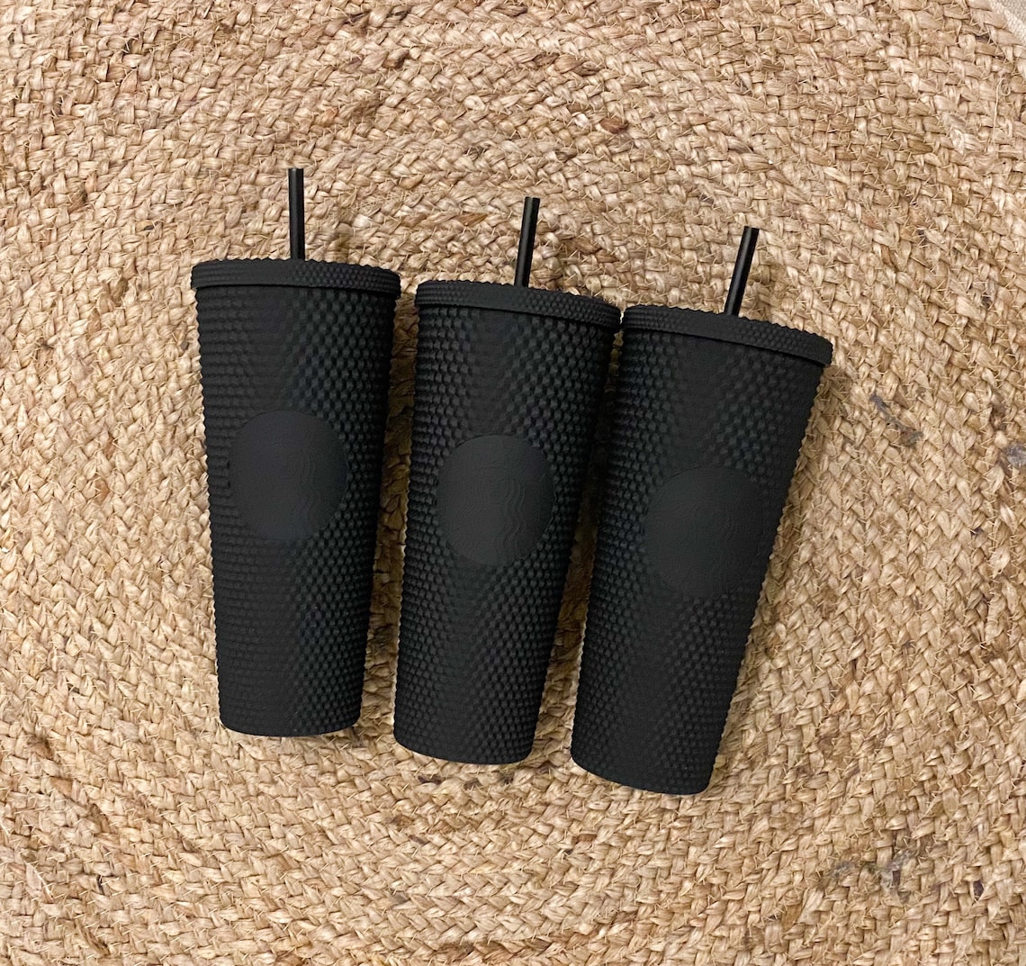 Studded Matte Black Starbucks Tumbler Matte Black Cup Etsy