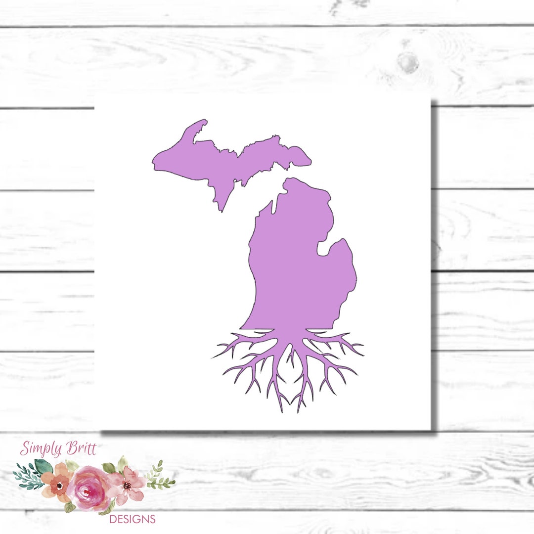 Michigan With Roots Design Michigan Roots Decal | State Pride Vinyl Sticker - Etsy