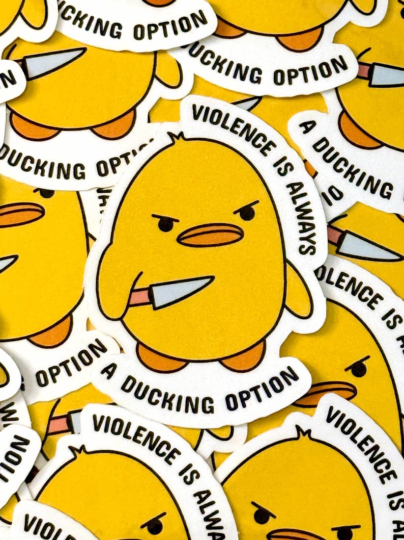 Evil Duck Sticker Angry Duck Sticker, Sarcastic Vinyl Decal, Animal Humor Stationary - Etsy