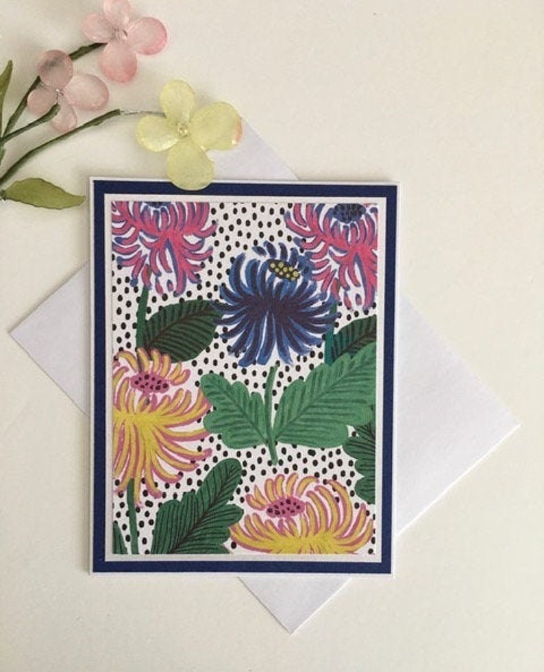 A rare blue flower is a tropical beauty A handmade note card that is blank on the inside All occasion card free delivery Birthday