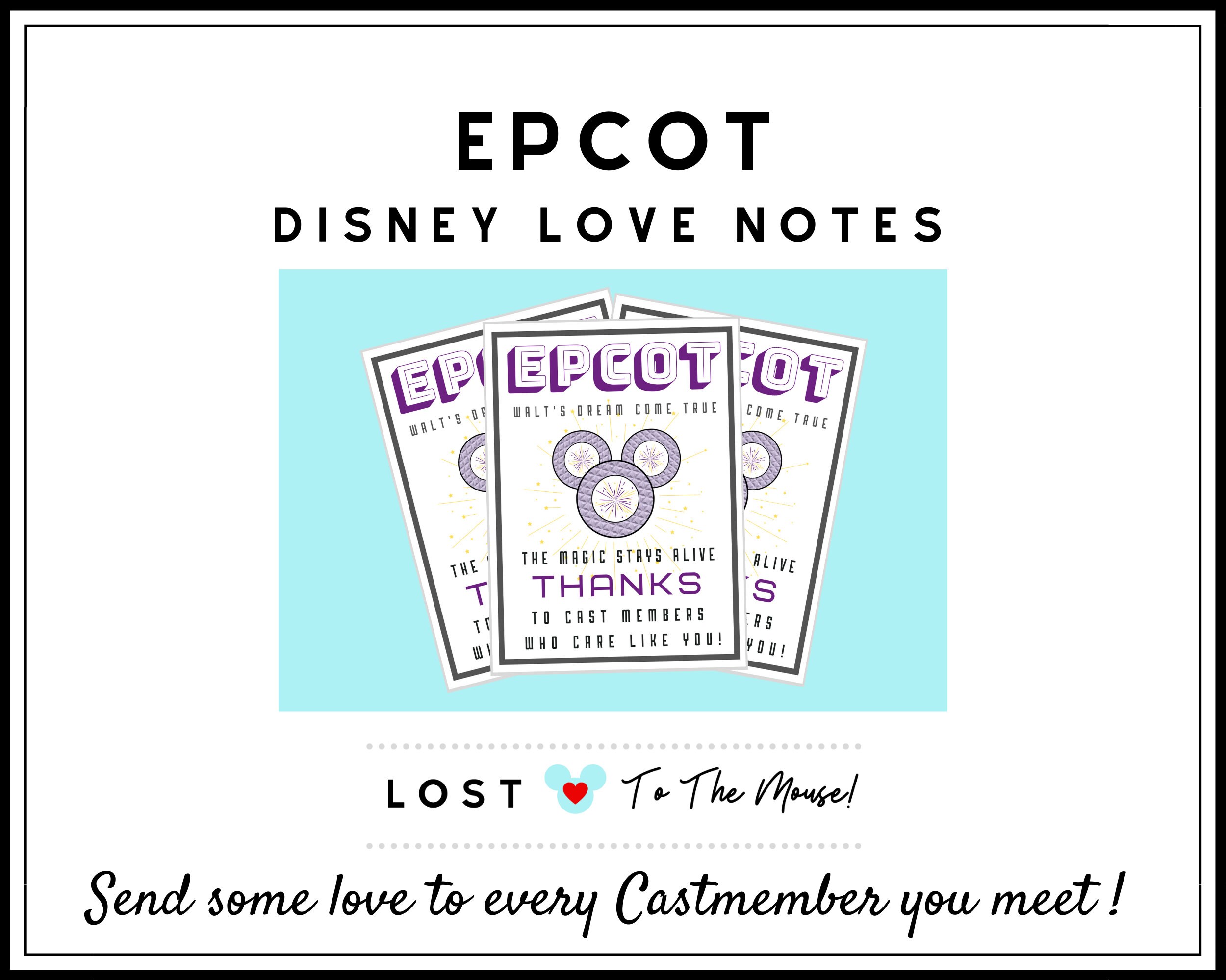 EPCOT Disney Cast Member Thank You Notes Show some LOVE in Etsy