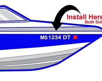 Juego de 2 calcomanías para número de registro de barco/embarcación/motocicleta