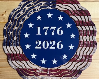 Semiquinto Centenario Patriótico 250 años 1776-2026 Molino de viento de 8 pulgadas