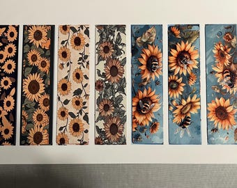 Marcadores de aluminio impresos por sublimación de aproximadamente 1,5 pulgadas x 6 pulgadas. 7 diseños para elegir.