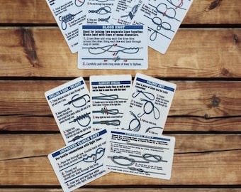 Tarjetas didácticas de nudos de pesca