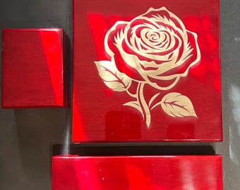 Cajas de regalo de joyería de palisandro personalizadas y grabadas con láser