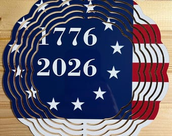 Molinillo de viento de 8 pulgadas conmemorativo del Semiquinto Centenario de Betsy Ross (250 años, 1776-2026)