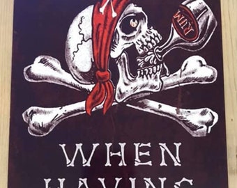 El tiempo vuela cuando tienes ron 8x12 sublimación impresa signo de aluminio