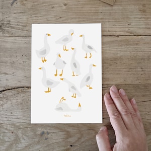 Postkarte, Poster A5, Gänse