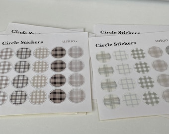 Pegatinas circulares a cuadros