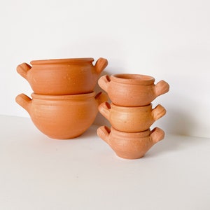 Mikka Terracotta Pot – Small Clay Planter with Side Handles | Rustic Indoor Pot with Drainage | Handcrafted Plant Pot