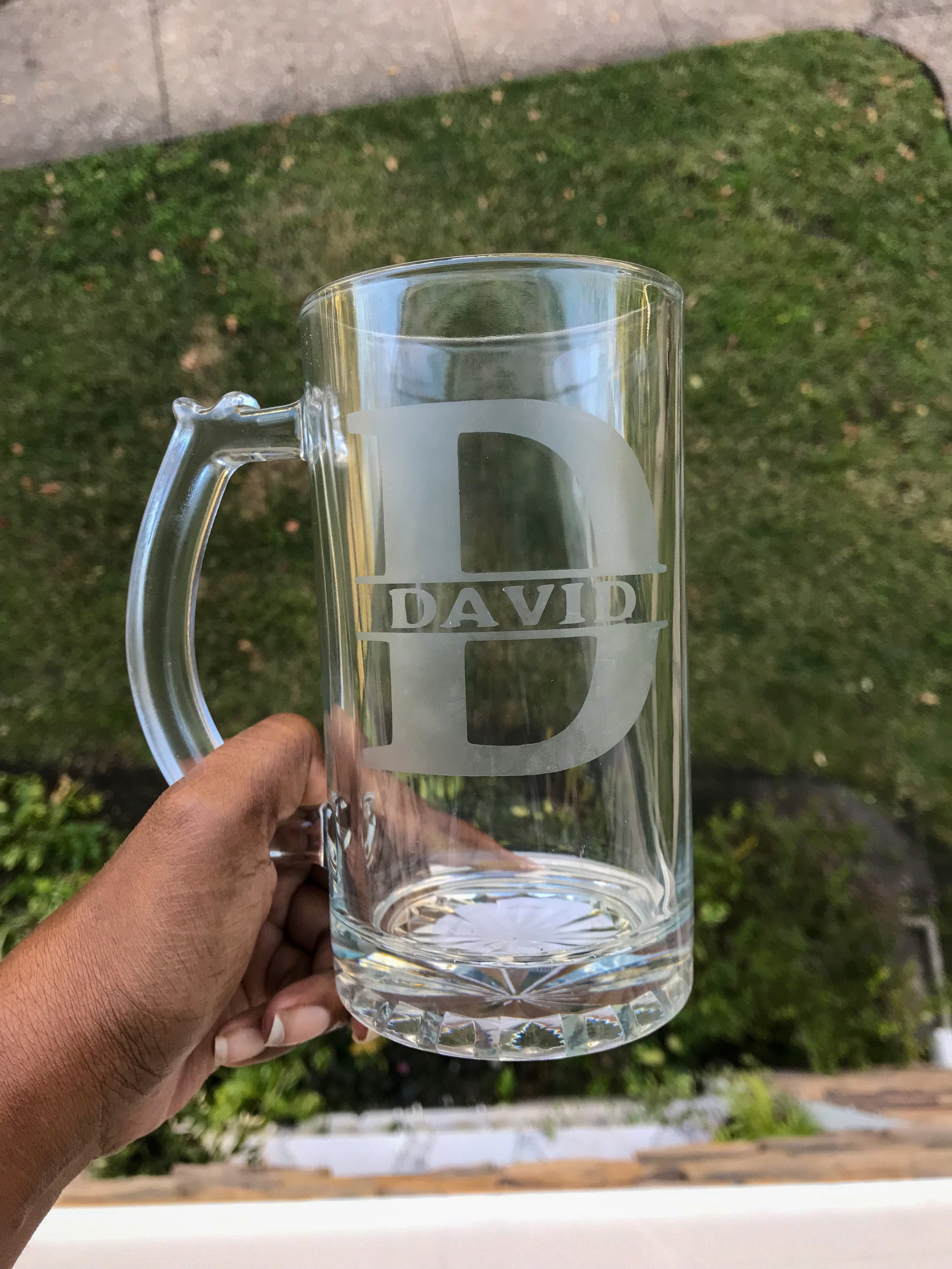 Engraved beer glasses two per order Etsy