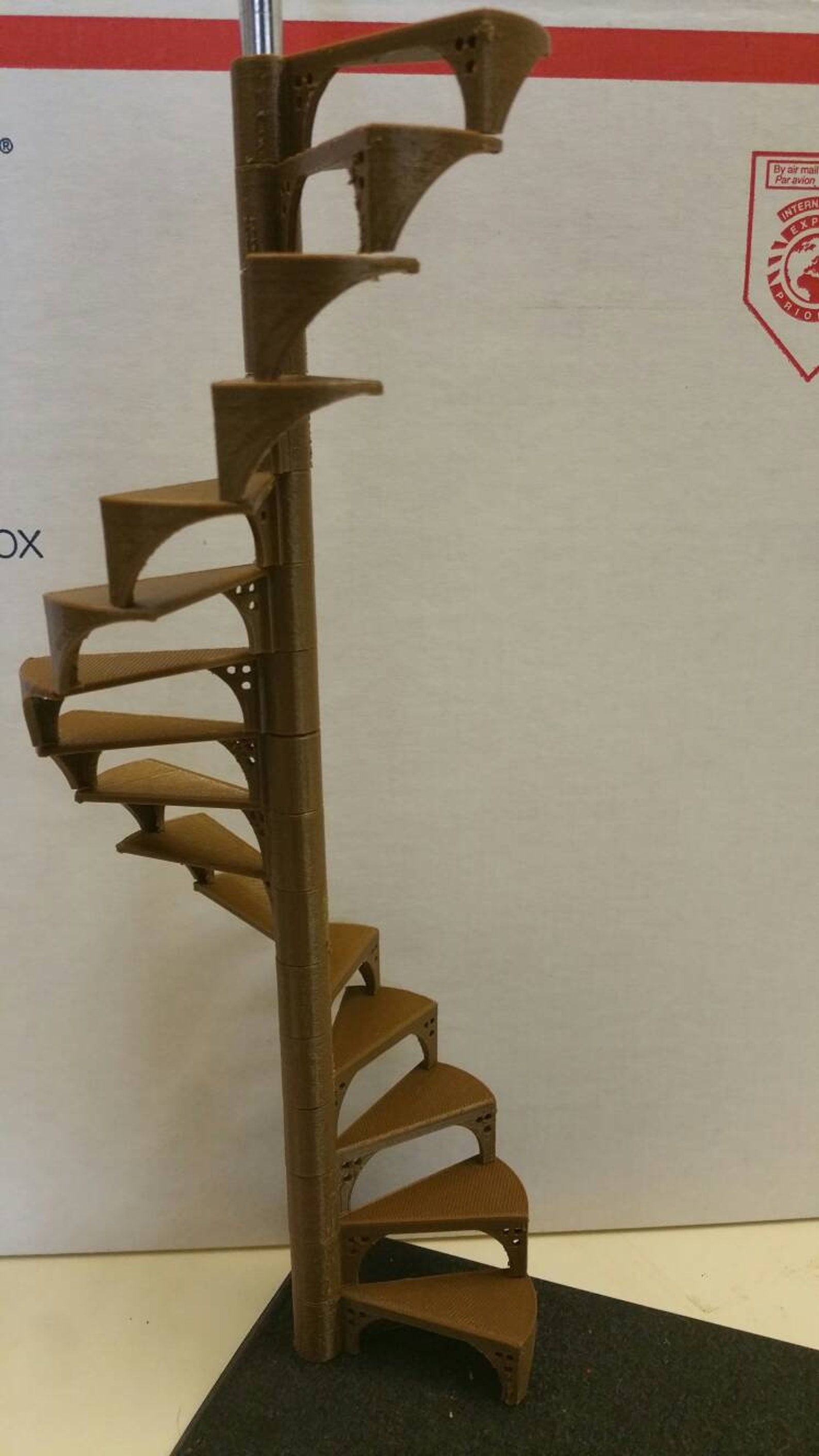 112 scale dollhouse spiral staircase kit 16 steps brown Etsy