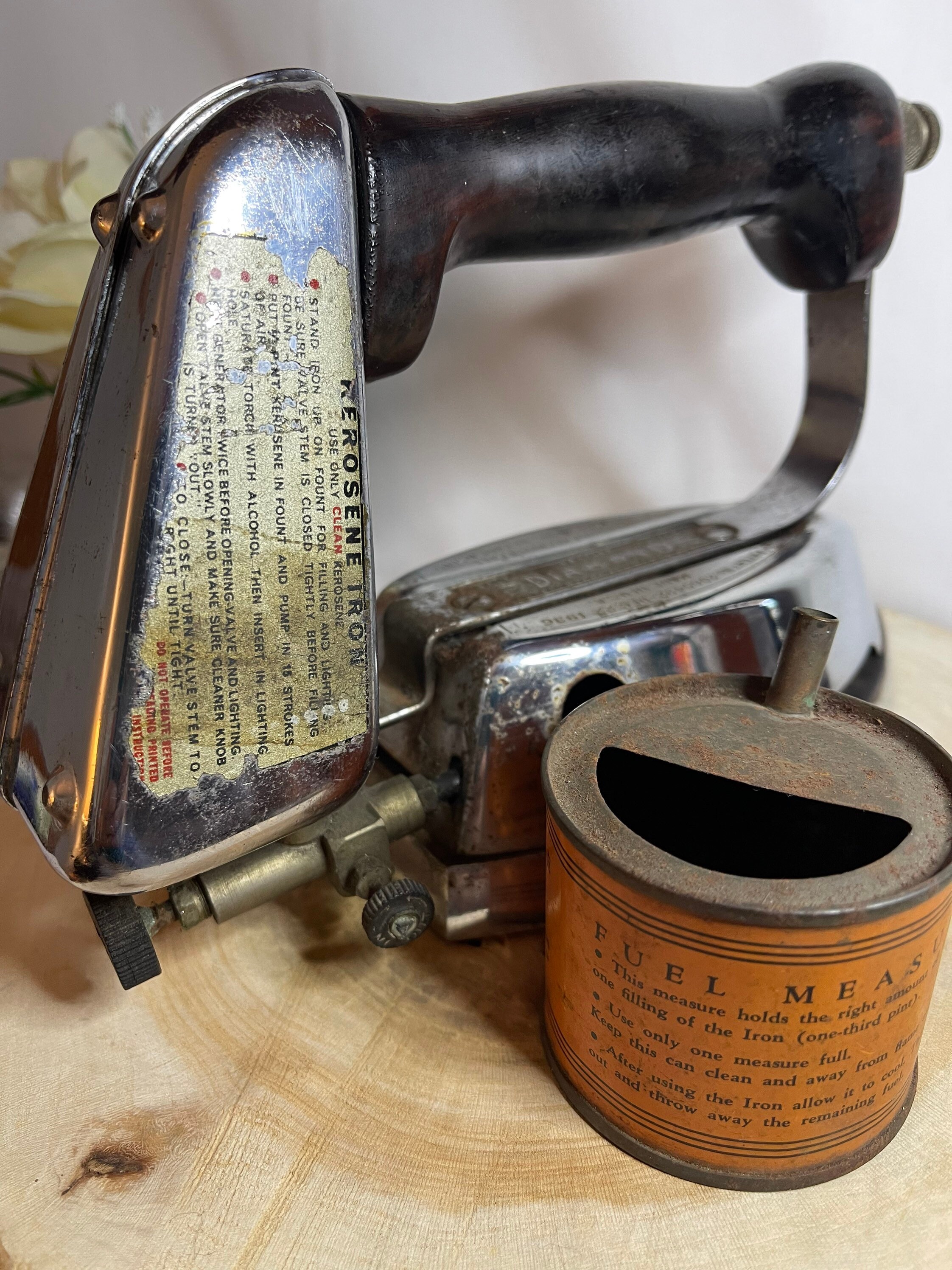 Vintage 1936 Diamond Kerosene Iron and Fuel Can - Etsy