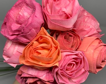 Incredibly Realistic Sola Flowers Custom Bridal Bouquet, 3 sizes, Wedding Keepsake, hand-dyed, Eco-Friendly Bride, Sustainable