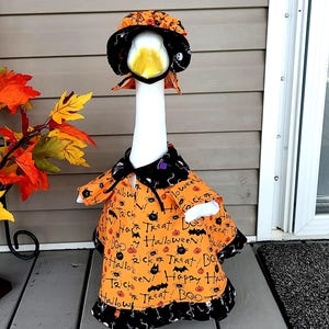 Halloween Goose Outfit: Skeleton Ruffle Collar - Fits 23-25&quot; Goose