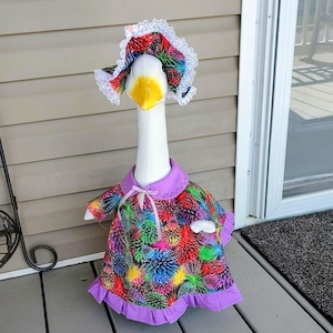Floral Goose Outfit: Spring/Summer Lawn Goose Dress, Lavender Bow