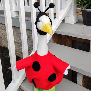 Red Ladybug Outfit for Yard Goose - Fits 23-25 inch Goose