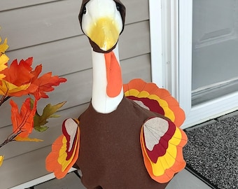 Thanksgiving Turkey Outfit for Lawn Goose - Fits 23-25 inch Goose