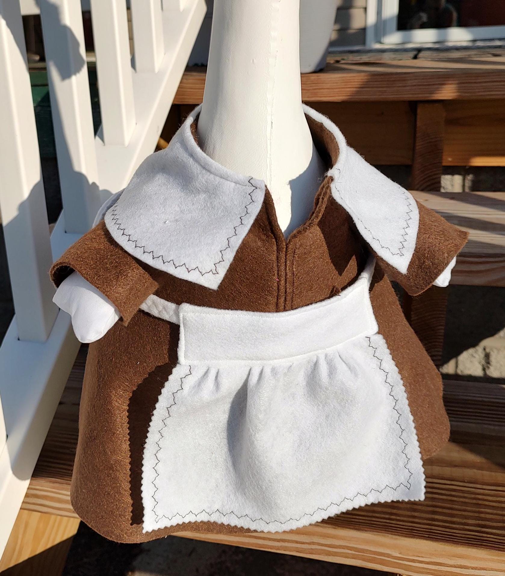 Goose Outfit - Fall Sarah Pilgrim Lawn Goose Clothes - Thanksgiving Goose Outfit - Fits 23"to 25" Plastic/Cement Porch Goose, Handmade by Me