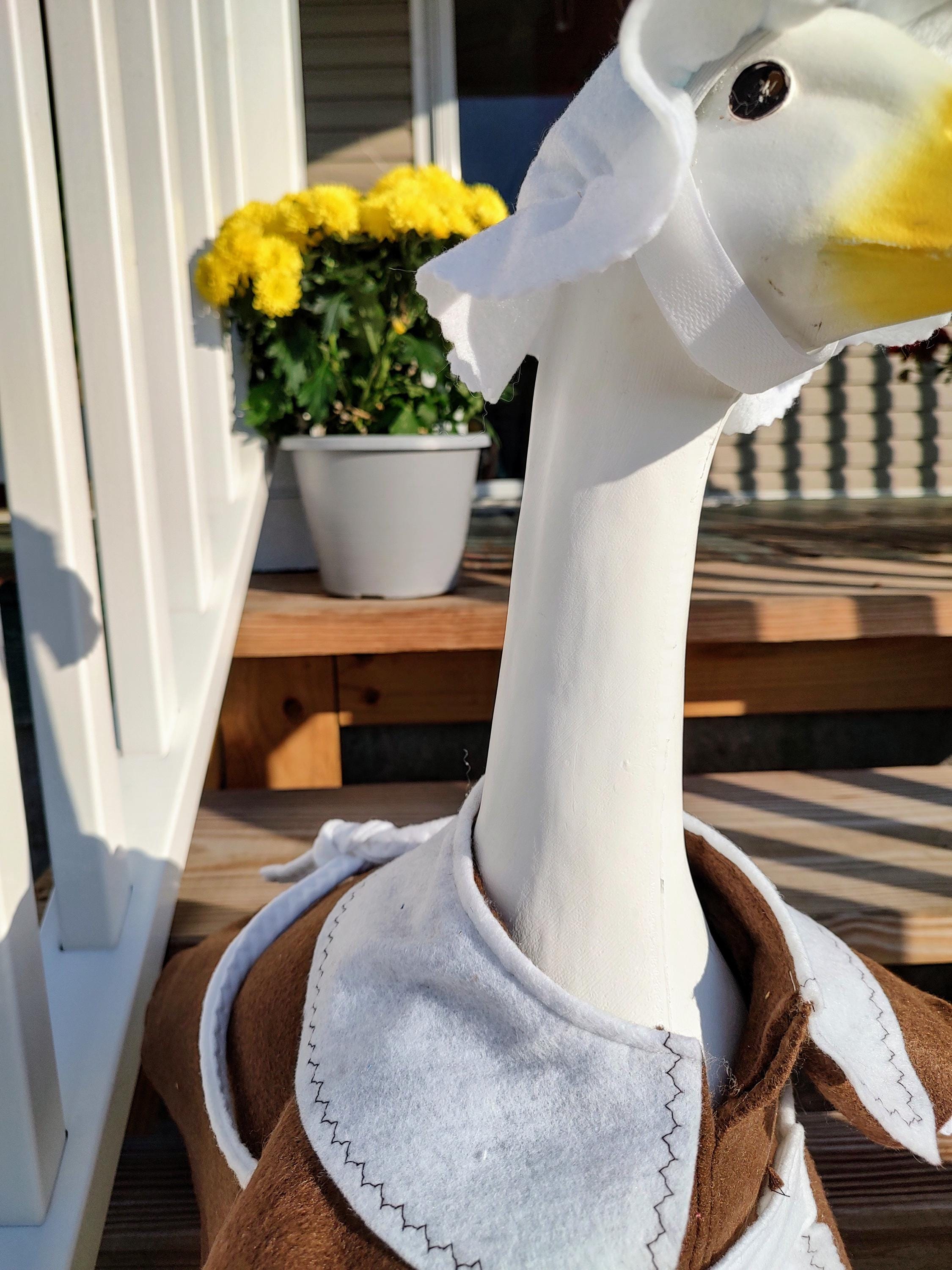 Goose Outfit - Fall Sarah Pilgrim Lawn Goose Clothes - Thanksgiving Goose Outfit - Fits 23"to 25" Plastic/Cement Porch Goose, Handmade by Me