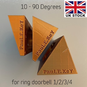 Angle mount for ring video doorbell 1/2/3/3+/4 10 20 40 60 90 degrees Copper Black wedge uk