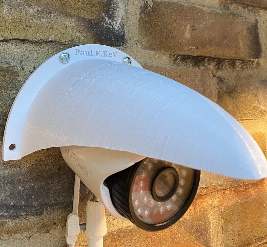 Large rain sun shield weather cover anti glare cctv turret dome cameras white uk