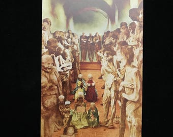 Postkaart mummies Guanajuato//vintage mummie-postkaart//Mexicaanse mummie-postkaart//Macabere vintage ansichtkaart//grotesk
